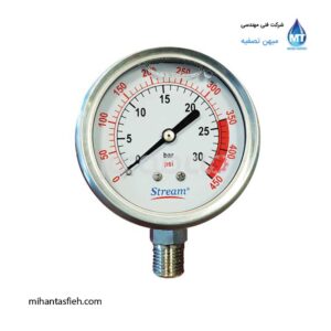 مانومتر عمودی روغنی 30 بار استریم مدل YTN-60-30Bar
