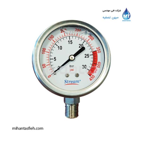 مانومتر عمودی روغنی 30 بار استریم مدل YTN-60-30Bar مانومتر عمودی روغنی 30 بار استریم مدل YTN-60-30Bar