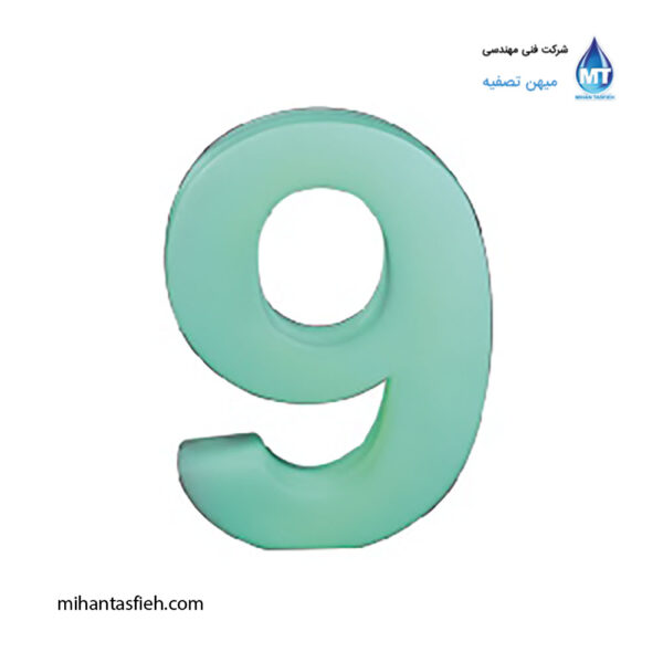 عدد 9 (نه) تزیینی نورانی آذین پلی نور ارتفاع 35 سانتی متر