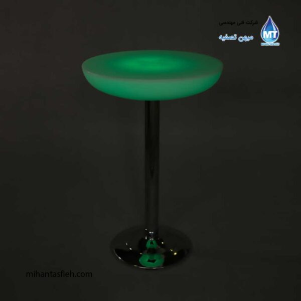 میز نورانی (سوارز) پایه استیل عمق قطر 70 آذین پلی نور - شارژی