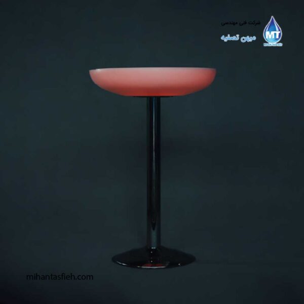 میز نورانی (سوارز) پایه استیل عمق قطر 70 آذین پلی نور - شارژی