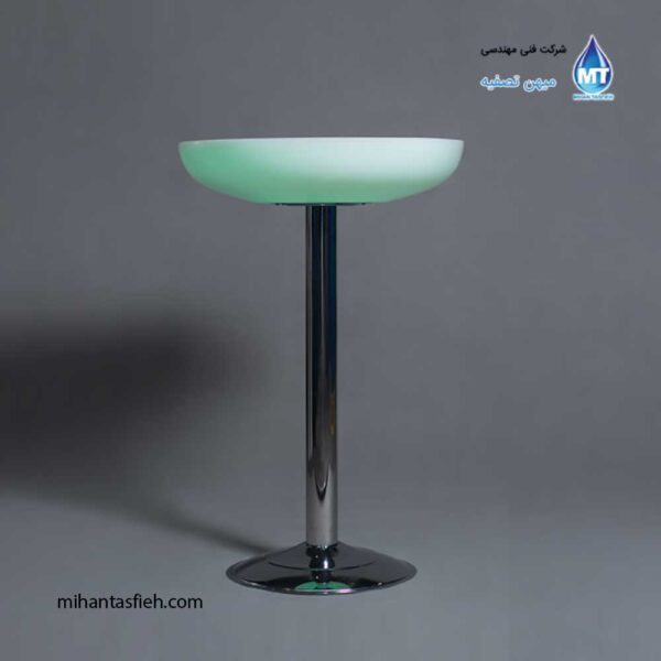 میز نورانی (سوارز) پایه استیل عمق قطر 70 آذین پلی نور - شارژی