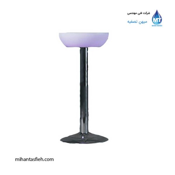 میز نورانی (سوارز) پایه استیل عمیق قطر 50 آذین پلی نور