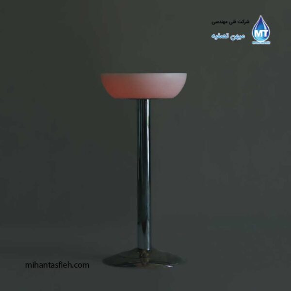 میز نورانی (سوارز) پایه استیل عمیق قطر 50 آذین پلی نور